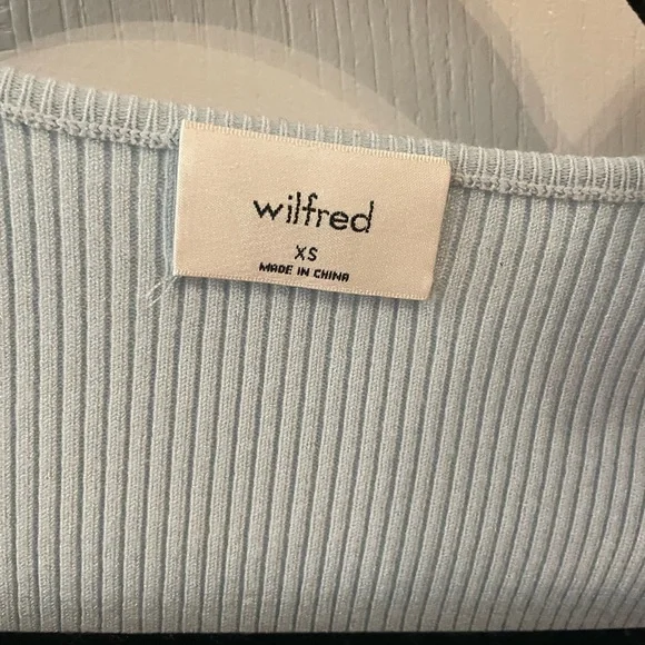 Wilfred Sky Blue Ribbed Wrap Blouse - Picture 4 of 4